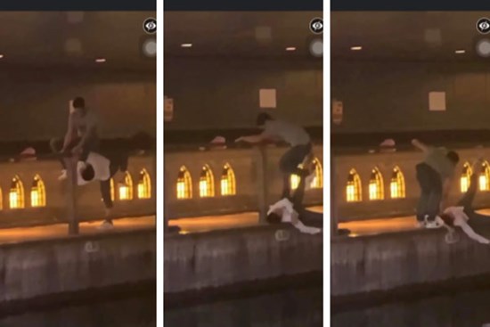 Phẫn nộ clip nam thanh niên thản nhiên livestream cảnh 1 nạn nhân bị đẩy ngã xuống sông ở Nhật Bản: 