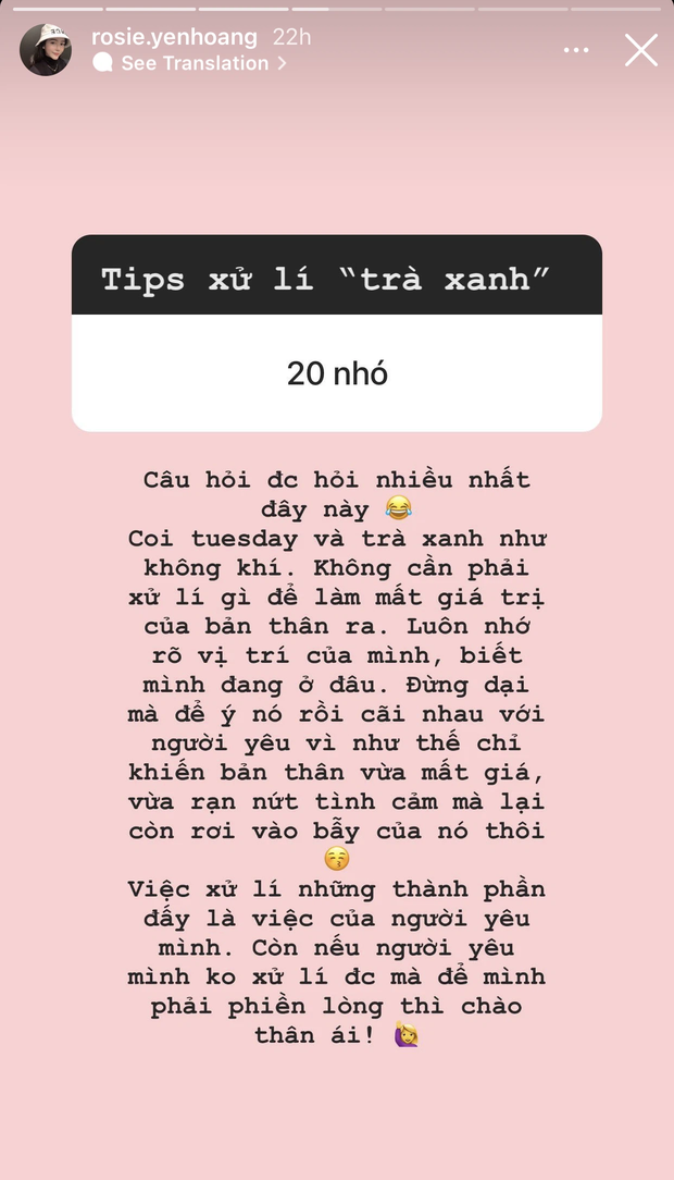 Tiểu thư sinh năm 2000 của hội rich kid Việt tiết lộ chiêu xử lý khi gặp phải trà xanh và Tuesday-2
