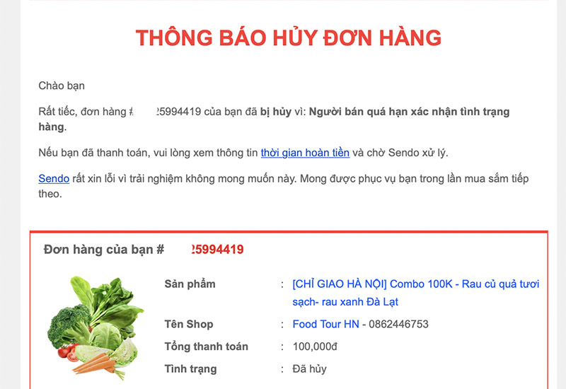 Đặt mua một thùng rau thịt, háo hức lên mâm thì nhận tin huỷ đơn-3