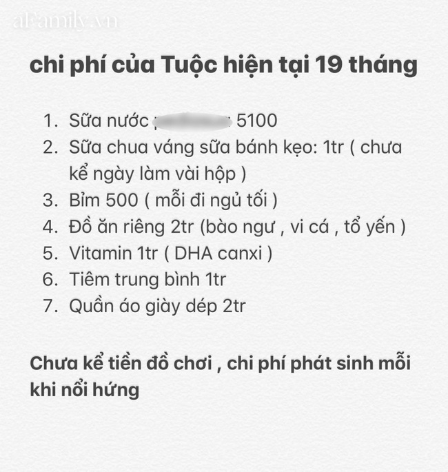 Hội bỉm sữa tung bảng chi tiêu nuôi con hàng tháng, 5 triệu đồng Jack chu cấp cho Thiên An liệu có đủ?-3