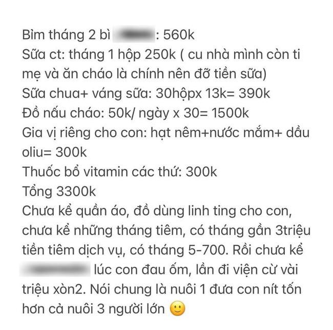 Hội bỉm sữa tung bảng chi tiêu nuôi con hàng tháng, 5 triệu đồng Jack chu cấp cho Thiên An liệu có đủ?-8