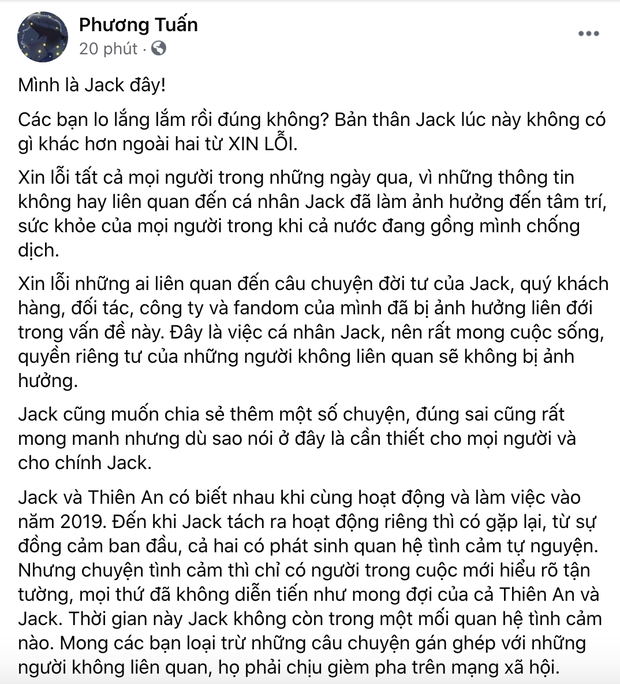 Yêu gần 10 năm vẫn ly dị vợ vì có người mới, Hoài Lâm phản ứng thế nào giữa ồn ào ngoại tình của Jack?-1
