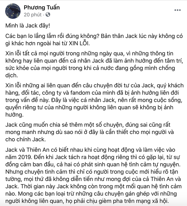 Netizen nghi ngờ Jack dùng văn mẫu copy trên mạng để xin lỗi khán giả, thực hư ra sao?-1