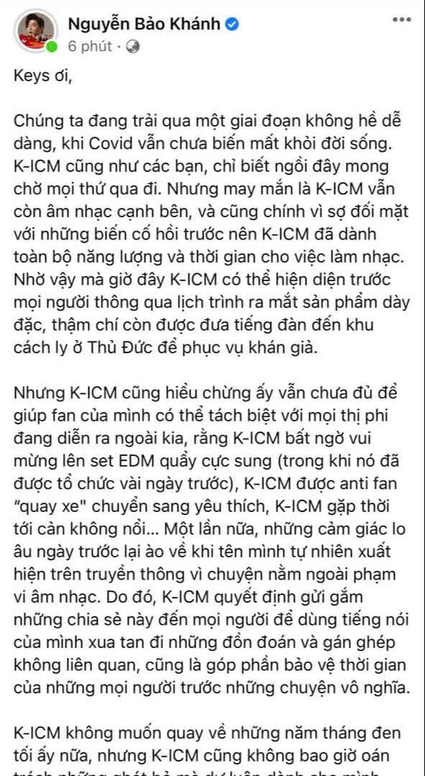 K-ICM đăng tâm thư nửa đêm giữa lúc bị cuốn vào scandal của Jack: Không muốn quay về những năm tháng đen tối đó nữa-1