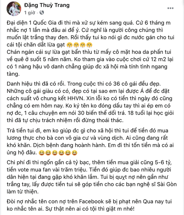 Vừa báo đi thi Hoa hậu Hoà bình quốc tế, Thuỳ Tiên đã bị chị gái Hoa hậu Đặng Thu Thảo tố quỵt nợ 1,5 tỷ, đại diện nói gì?-2