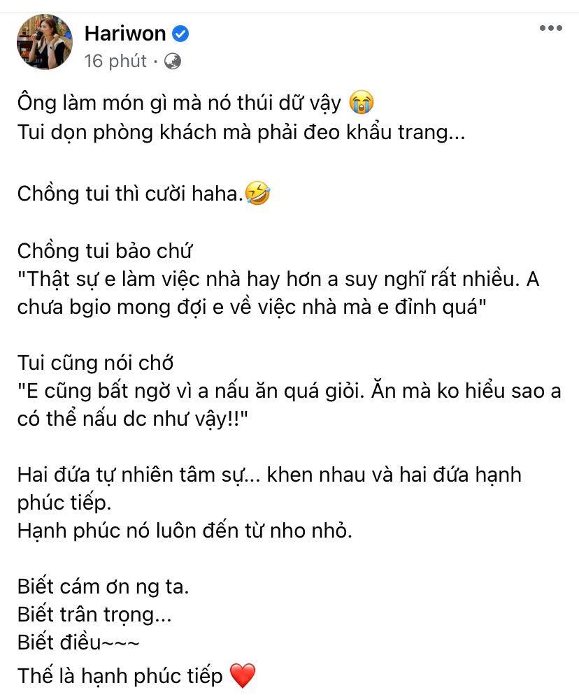 Hari Won bị chê gần 40 tuổi mà như con nít, suốt ngày khoe vụng về-3