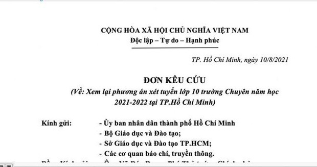 TP.HCM: Hàng trăm phụ huynh Trường THPT Chuyên Trần Đại Nghĩa gửi đơn cầu cứu-1