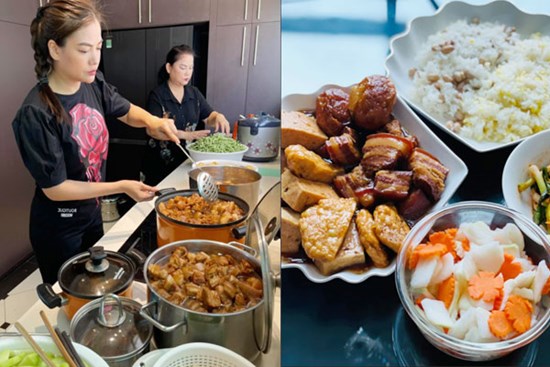 Trương Ngọc Ánh tự vào bếp nấu nhiều đồ ăn ngon, thử tay nghề trước khi đổi món gửi tặng bệnh viện dã chiến