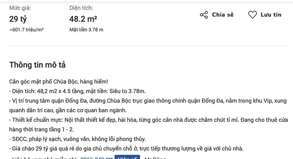 Cú nổ 600 triệu/m2, mặt tiền đường Chùa Bộc đắt như phố cổ-1