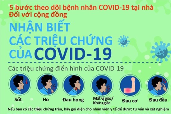 INFOGRAPHIC: 5 bước theo dõi F0 tại nhà