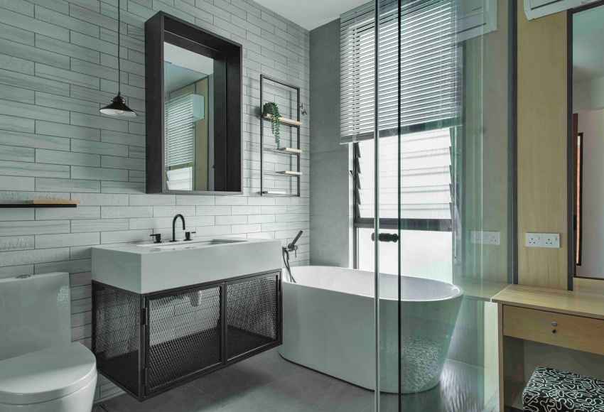 Nhà xám xịt mà trông hiện đại, vừa thoáng đãng lại rất sáng sủa, thiết kế cầu thang mới mẻ có 1-0-2-9