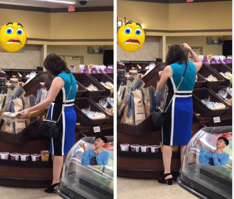 Người phụ nữ vô tư banh” từng bọc bánh mì ra để lựa trong siêu thị, dân mạng phản ứng dữ dội quá vô ý thức!-1