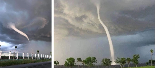 Cận cảnh vòi rồng cao hàng chục mét xuất hiện tại Bến Tre sau cơn mưa-2