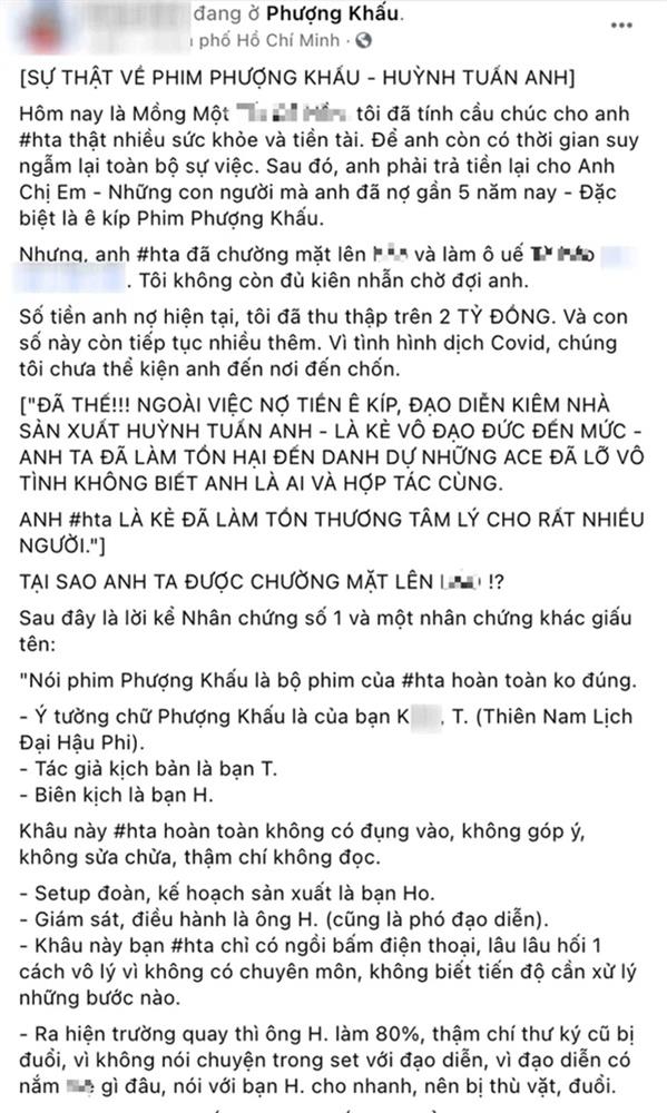 Biến căng: Đạo diễn Huỳnh Tuấn Anh bị thành viên ekip Phượng Khấu viết tâm thư tố nợ hơn 2 tỷ suốt 5 năm và 1001 chi tiết gây sốc-1