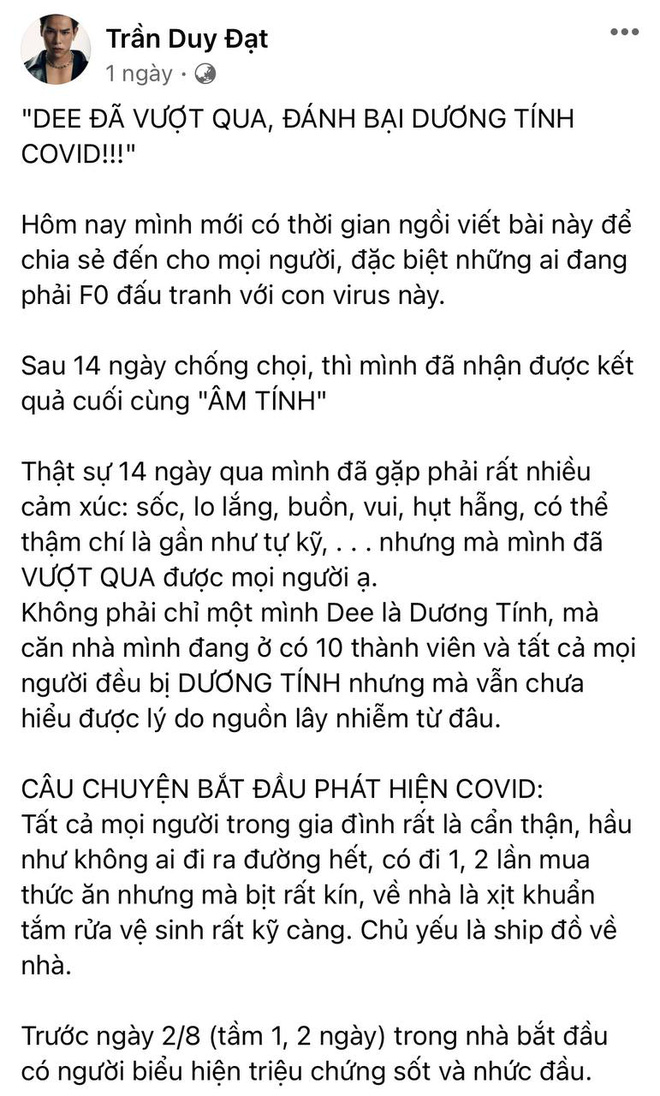 1 ca sĩ Vbiz cực sốc khi phát hiện cả nhà 10 người nhiễm Covid-19, tình hình hiện tại ra sao?-1