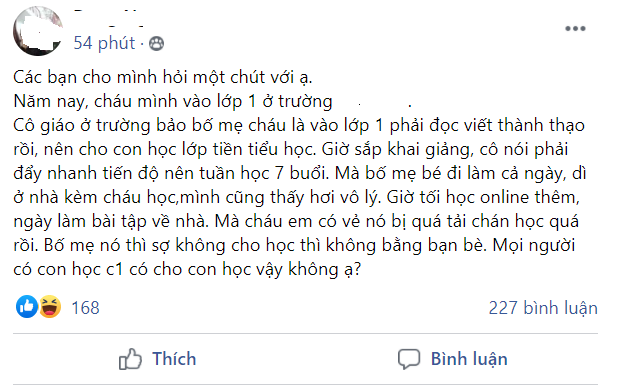 Vụ phụ huynh xôn xao vì cô giáo yêu cầu đọc thông, viết thạo trước khi vào lớp 1: Trưởng phòng GD&ĐT nói gì?-1