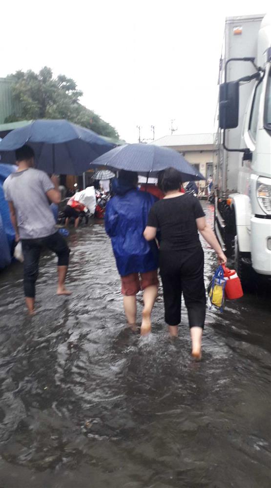 Ảnh, clip: TP Hải Phòng chìm trong biển nước sau cơn mưa lớn, người dân bì bõm dắt xe máy trên đường-4