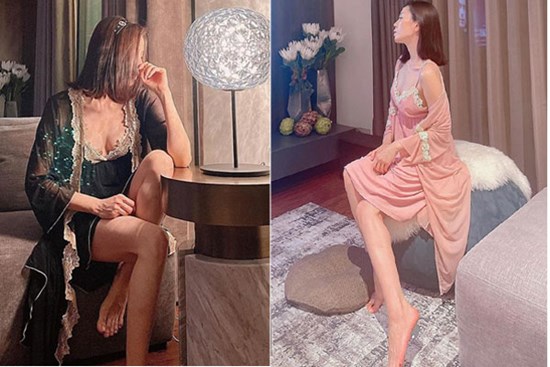 Lệ Quyên trung thành với váy 2 dây ren sexy 'đốt cháy' phòng ngủ