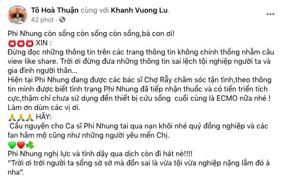 Nam diễn viên Quốc Thuận bác bỏ tin đồn nữ ca sĩ Phi Nhung qua đời vì Covid 19-2