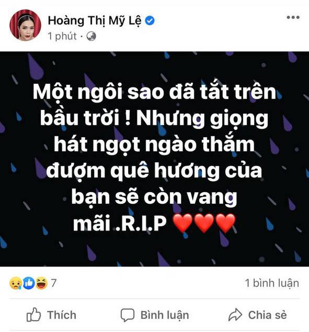 Mỹ Lệ gây hoang mang: Một ngôi sao đã tắt trên bầu trời, nhưng giọng hát thắm tình quê hương sẽ còn mãi-1