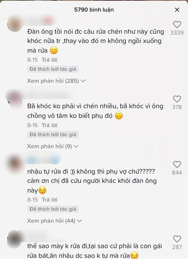 Sáng ngủ dậy, nhìn đống bát chồng ăn nhậu chất từ đêm mà vợ bật khóc, đáng lên án nhất là câu nói của anh ta-6