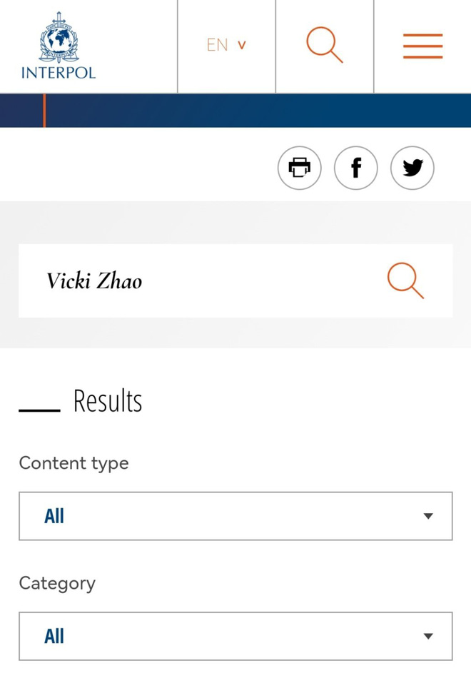 Trang chủ Interpol đã có kết quả chính thức về tin đồn Triệu Vy bị truy nã đỏ cấp quốc tế-2