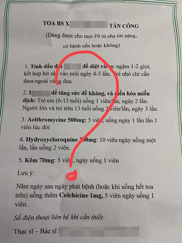 Xôn xao toa thuốc trị COVID-19 của chuyên gia thẩm mỹ cam đoan 5 ngày về âm tính, bao tất cả bệnh nền: Các bác sĩ nói gì?-1