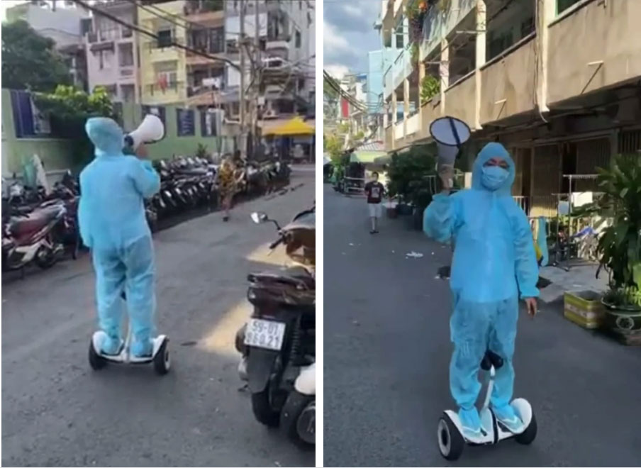 Tổ trưởng dân phố vác loa đi khắp xóm, nài nỉ bà con nhận gạo: Đoạn clip 1 phút khiến bao người rưng rưng-1