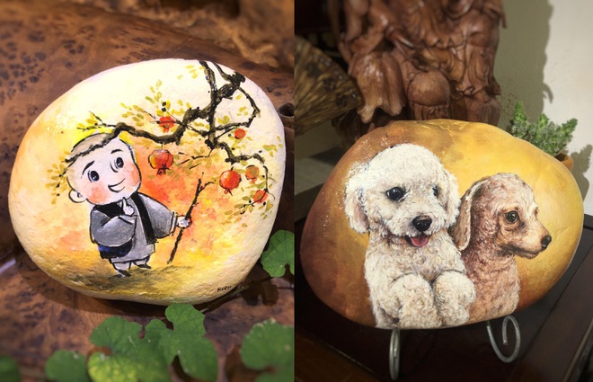 9X Hải Phòng biến đá cuội thành tiền nhờ tài múa bút-3