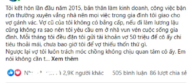Mỗi tháng chồng đưa 50 triệu vợ vẫn một mực ly hôn, 3 năm sau gặp lại cô trong bộ dạng nhếch nhác&nbsp;anh mới vỡ lẽ lý do-1