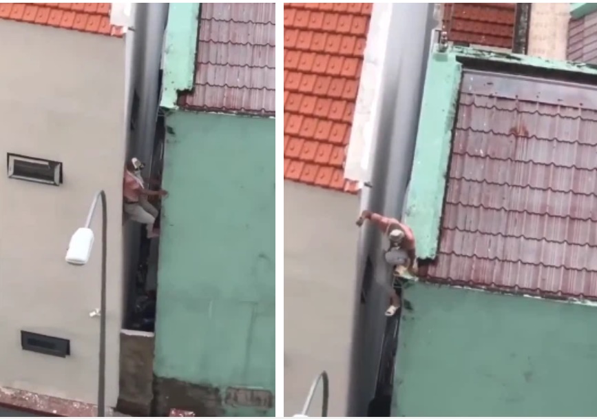 Nam thanh niên liều lĩnh trèo qua mái nhà, trượt khe tường trốn khỏi khu cách ly trong chưa đầy 1 phút-1