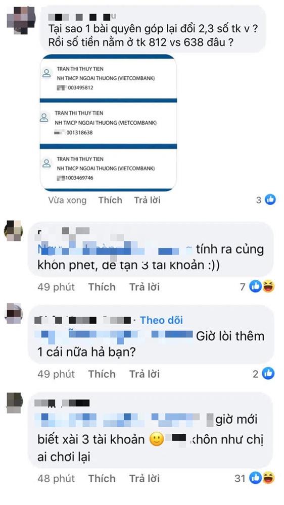 Netizen soi Thuỷ Tiên sử dụng 3 số tài khoản ngân hàng kêu gọi từ thiện nhưng chỉ sao kê 1, thực hư là gì?-2