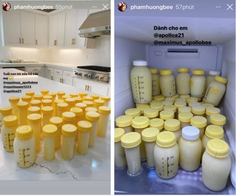 Phạm Hương khoe sữa tràn trề, tích cả một tủ đầy ắp cho con trai thứ 2-1