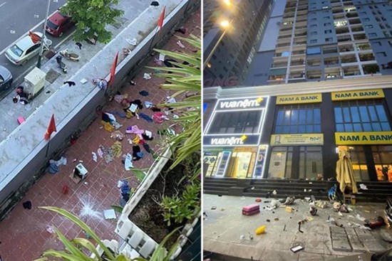 Vụ chồng ném xoong chảo, vali quần áo của vợ từ tầng 25 xuống đất: Do mâu thuẫn gia đình dẫn đến cãi vã, sẽ xử lý răn đe