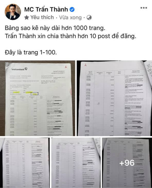 Trấn Thành sửa đến 6 lần bài đăng sao kê từ thiện sau hơn 1 giờ đăng tải, lý do là gì?-1