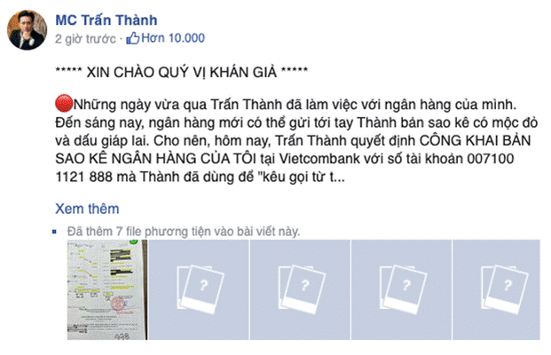 Trấn Thành sửa đến 6 lần bài đăng sao kê từ thiện sau hơn 1 giờ đăng tải, lý do là gì?-3