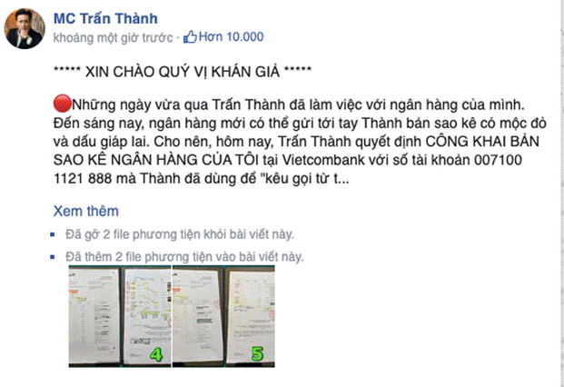 Trấn Thành sửa đến 6 lần bài đăng sao kê từ thiện sau hơn 1 giờ đăng tải, lý do là gì?-7