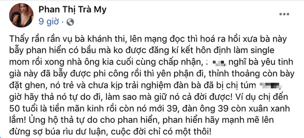 Nữ diễn viên mỉa mai Khánh Thi trả tự do cho Phan Hiển tiếp tục công kích, lời lẽ tục tĩu khiến netizen phẫn nộ-2