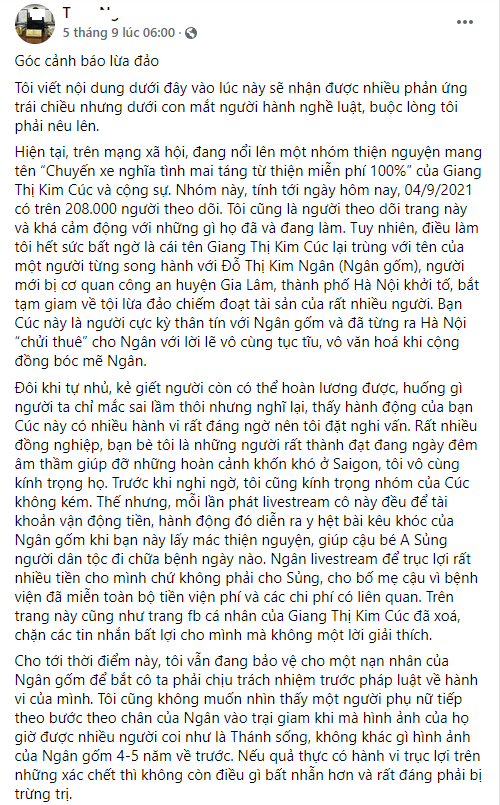 Một luật sư chỉ ra nghi vấn về mối quan hệ thân thiết giữa Giang Kim Cúc và trùm lừa đảo Ngân gốm, gửi lời cảnh báo tới các nhà hảo tâm-2