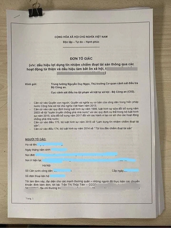 Nóng: Đã có người gửi đơn tố giác Thủy Tiên lợi dụng chiếm đoạt tài sản thông qua từ thiện-1