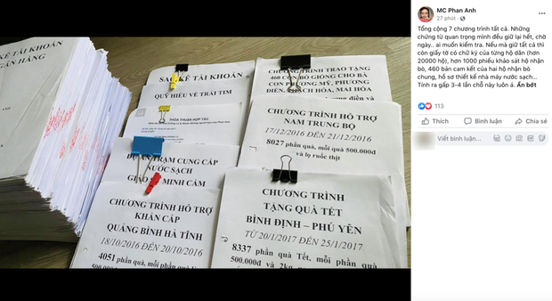 MC Phan Anh tung 6,5kg sao kê 24 tỷ kêu gọi cứu trợ miền Trung năm 2016, chấp nhận bị kiện nếu phát hiện dấu hiệu ăn chặn!-6