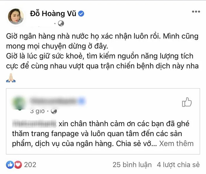 Phía Trấn Thành mong muốn mọi chuyện sẽ dừng lại sau khi ngân hàng lên tiếng về vấn đề sao kê-2