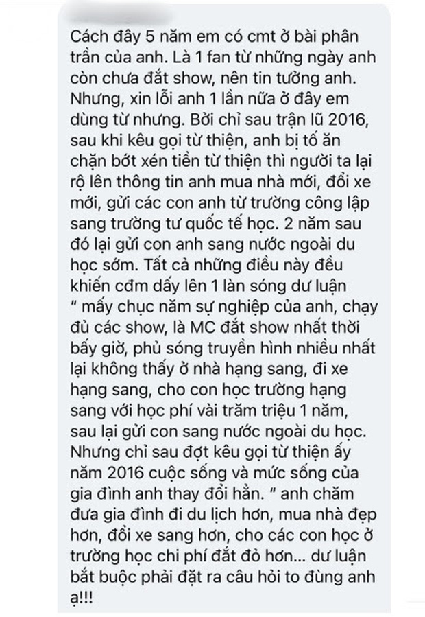 MC Phan Anh lên tiếng trước loạt tin đồn bị cấm sóng, tậu nhà đẹp, xe sang, con học trường quốc tế sau khi kêu gọi từ thiện-1