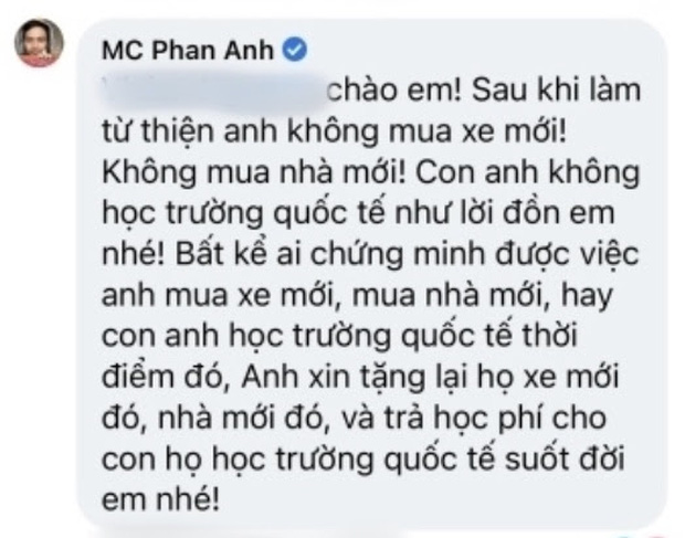 MC Phan Anh lên tiếng trước loạt tin đồn bị cấm sóng, tậu nhà đẹp, xe sang, con học trường quốc tế sau khi kêu gọi từ thiện-2