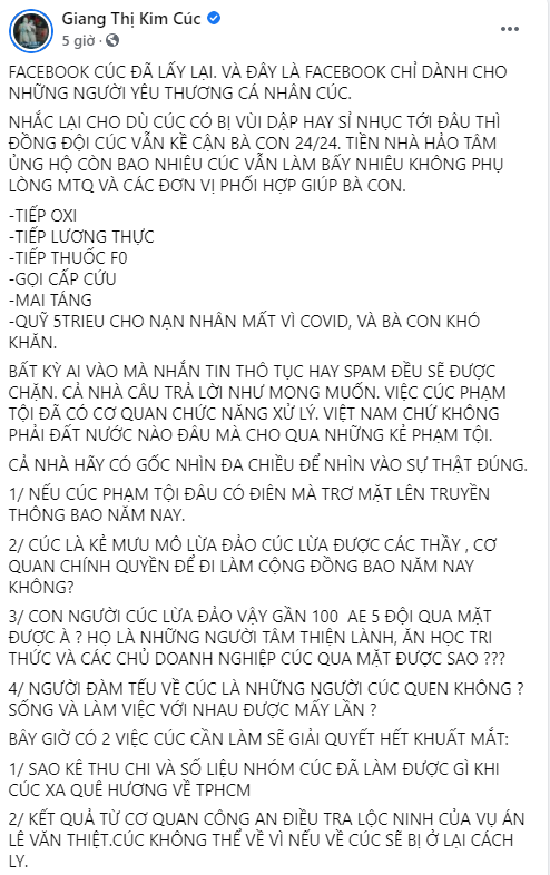 Liên tục bị tố ăn chặn tiền từ thiện, bị phạt vì đăng tin thất thiệt, Giang Kim Cúc vẫn lên mạng kêu gọi: Anh chị nào còn tin thì gửi-2