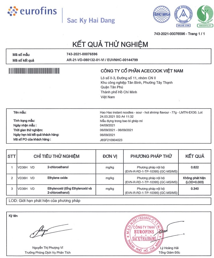 Mì Hảo Hảo bị thu hồi ở EU, nhà cung cấp dùng chất khử khuẩn nguyên liệu-2