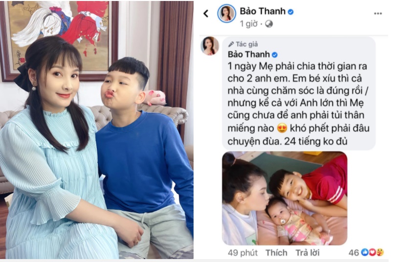 Sợ con trai tủi thân khi mẹ đẻ em bé, Bảo Thanh được khen khéo nuôi con vì làm điều này hàng ngày-2