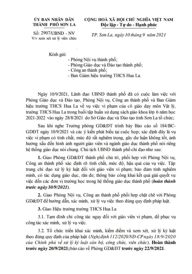 Vụ cô giáo Vật Lý lộ ảnh nóng trong lúc tập huấn trực tuyến SGK, Sở GD-ĐT Sơn La đưa thông tin mới nhất-2