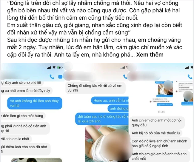 Phát hiện chồng và nhân tình gửi ảnh nóng cho nhau, vợ có màn xử lý sau tin nhắn kinh hoàng: Đêm nào anh cũng chỉ thèm mỗi em”-1