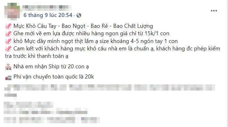 Mực khô bán giá rẻ giật mình trên chợ mạng, chỉ 200.000 đồng/kg loại mực to bằng cả bàn tay-1